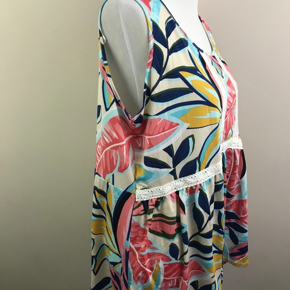 NEW NY Collection Sleeveless Floral Top 1X - Picture 7 of 8